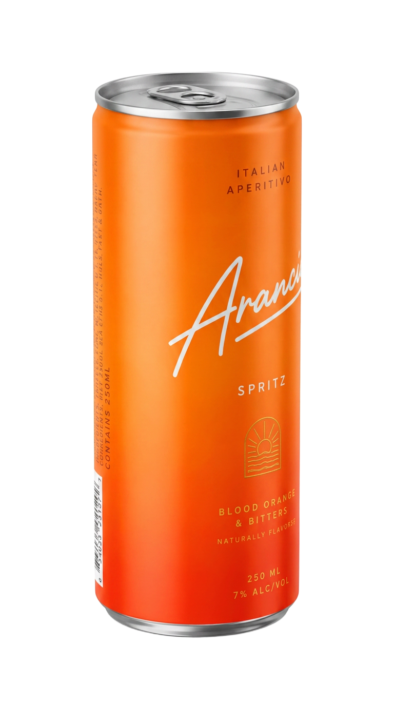 Aurello Orange Spritz can rotating to show the full package